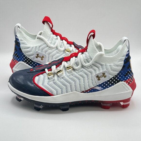 MenUnder Armour Harper 9 Pro TPU USA Multi Sz Molded Baseball Cleats 3027439-100 - Picture 8 of 12